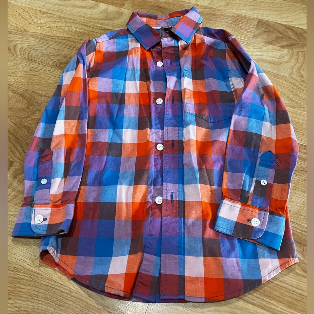 Cat & Jack Multicolor Plaid Button Down Shirt